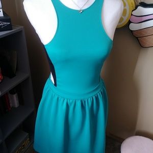 New One Clothing turquoise cutout dress